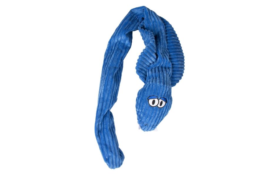 Pluche cobra met touw - XL blauw