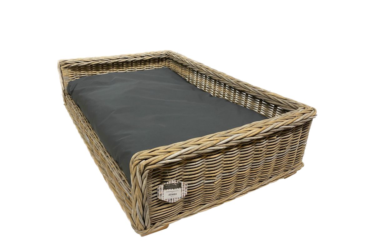 Hondenmand Rattan Riet - Natural grijs